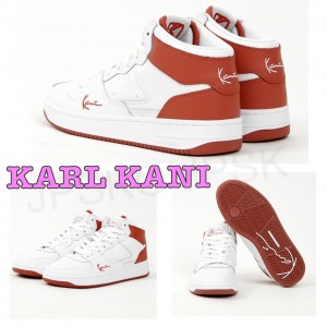 Zapatillas Karl Kani Calle Estilo Plain Cuero Logo Hombre Blancas Rojas | fTvOHLpdhlR