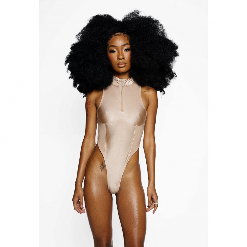 Bodysuit Karl Kani Peace Mujer Beige | nTLFn2d2HZB