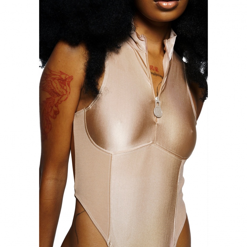 Bodysuit Karl Kani Peace Mujer Beige | nTLFn2d2HZB