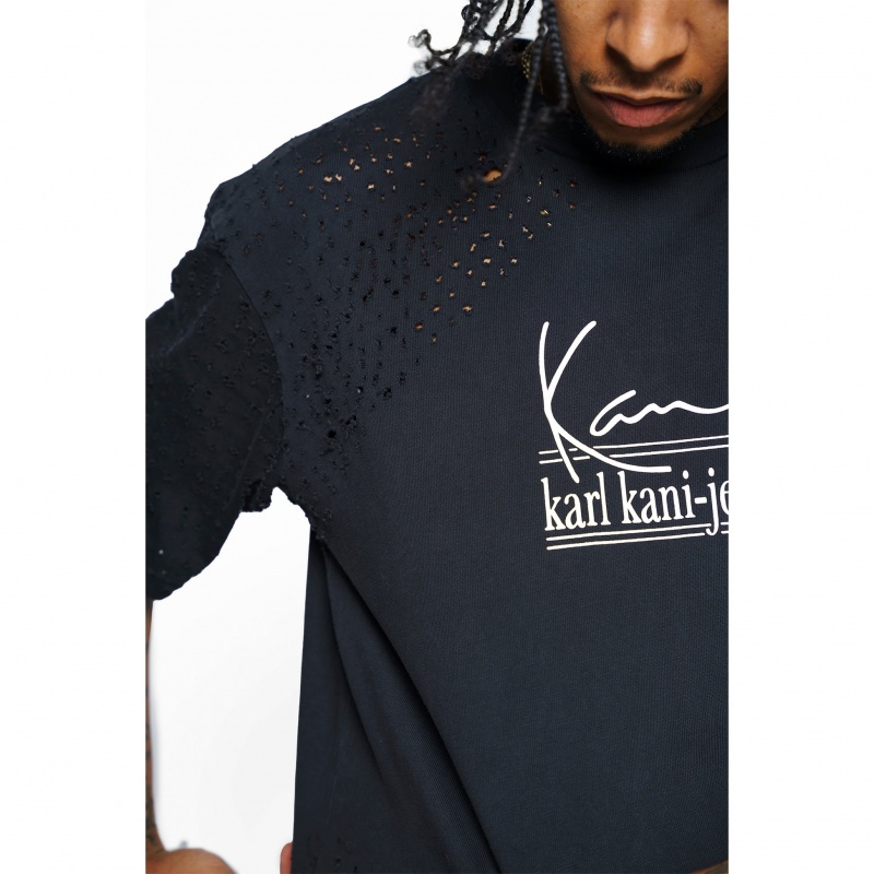 Camiseta Karl Kani Life Distressed Hombre Negras | uW9uX08bmQM