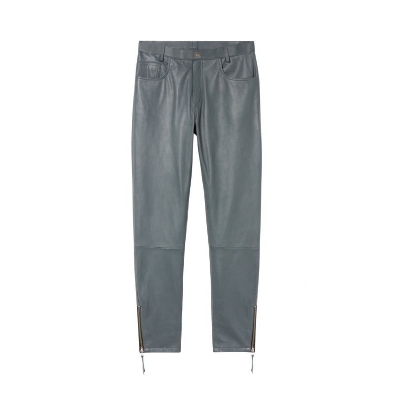 Pantalon Karl Kani Cartel Cuero Hombre Gris | 7DE0M7UXCeO