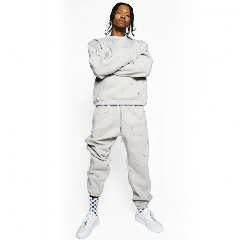 Pantalones Jogger Karl Kani Embroidered Hombre Gris | xc4nuB3kCNc