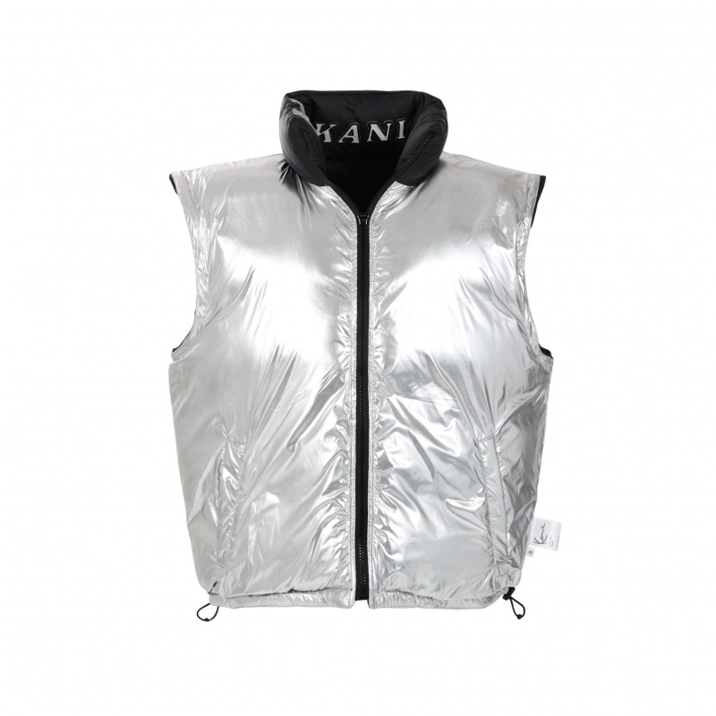 Puffer Jacket Karl Kani Bubble Hombre Negras Plateadas | 8HA1hKLvunk