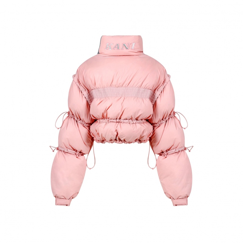 Puffer Jacket Karl Kani Crop Bubble Mujer Rosas | OI5RXePUWp4