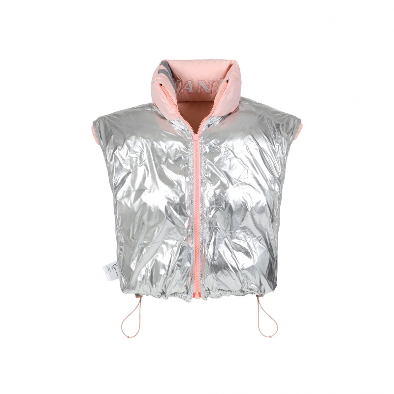 Puffer Jacket Karl Kani Crop Bubble Mujer Rosas | OI5RXePUWp4