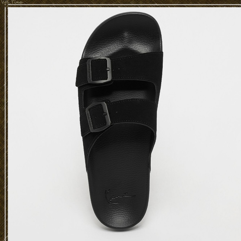 Sandalias Karl Kani Calle Estilo Plain Cuero Logo Hombre Negras | VBpbgs8ew6i