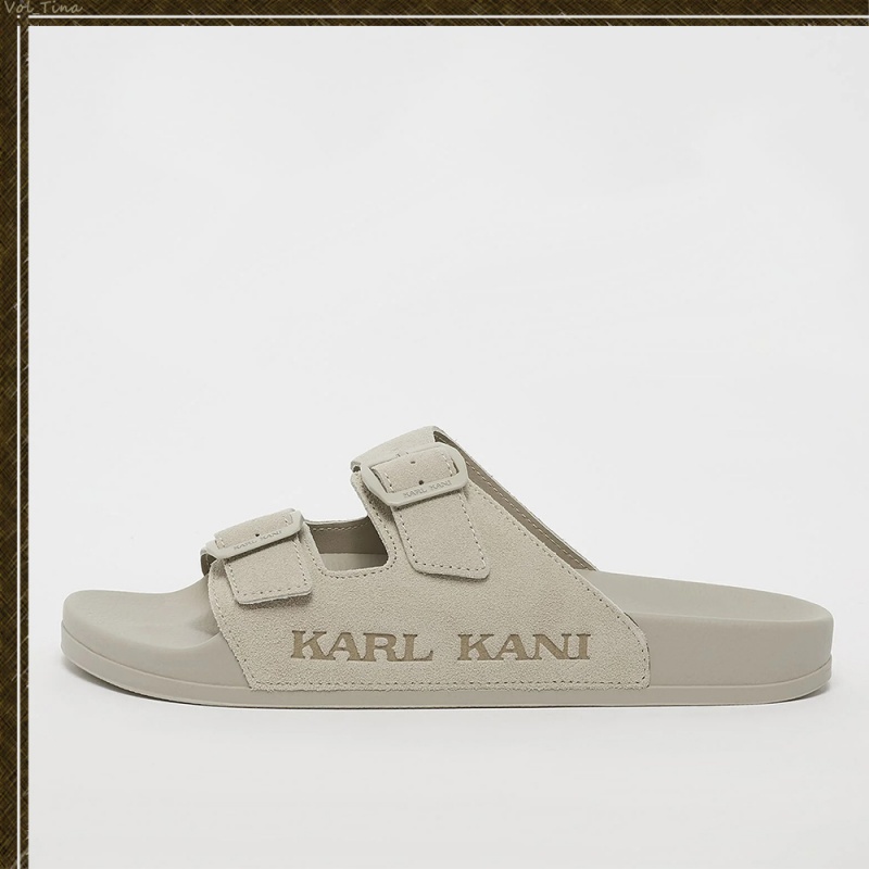 Sandalias Karl Kani Calle Estilo Plain Cuero Logo Hombre Verde | seOZxy5MA6O