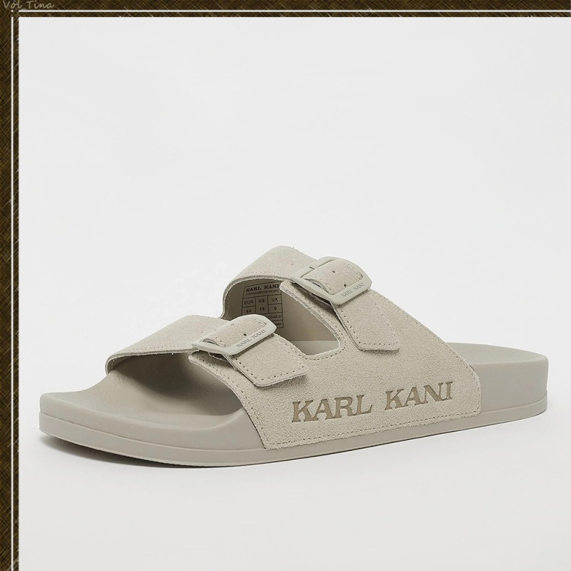 Sandalias Karl Kani Calle Estilo Plain Cuero Logo Hombre Verde | seOZxy5MA6O