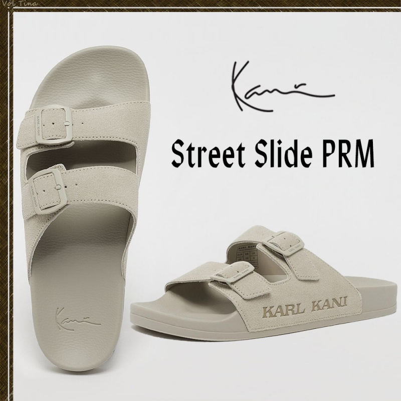 Sandalias Karl Kani Calle Estilo Plain Cuero Logo Hombre Verde | seOZxy5MA6O