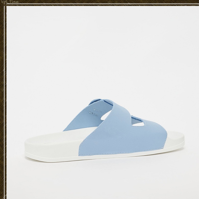 Sandalias Karl Kani Casuales Estilo Unisex Calle Estilo Plain Logo Mujer Azules Blancas | dI6qVptbxZP