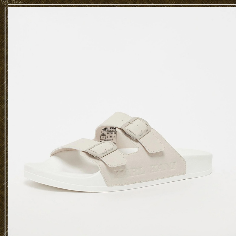 Sandalias Karl Kani Casuales Estilo Unisex Calle Estilo Plain Logo Mujer Blancas | vuFiQ8WiiiJ