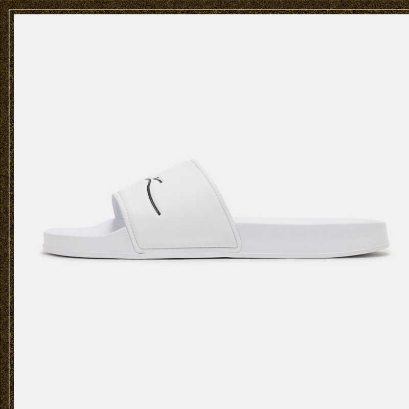 Sandalias Karl Kani Plain Shower Shoes Logo Hombre Blancas | xVcGPrsBmdG