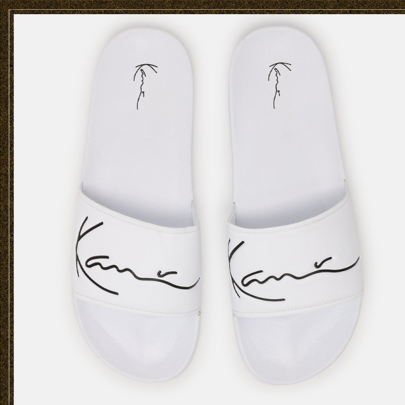 Sandalias Karl Kani Plain Shower Shoes Logo Hombre Blancas | xVcGPrsBmdG