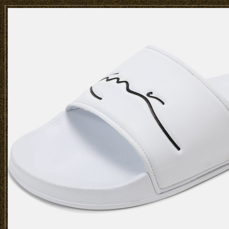 Sandalias Karl Kani Plain Shower Shoes Logo Hombre Blancas | xVcGPrsBmdG