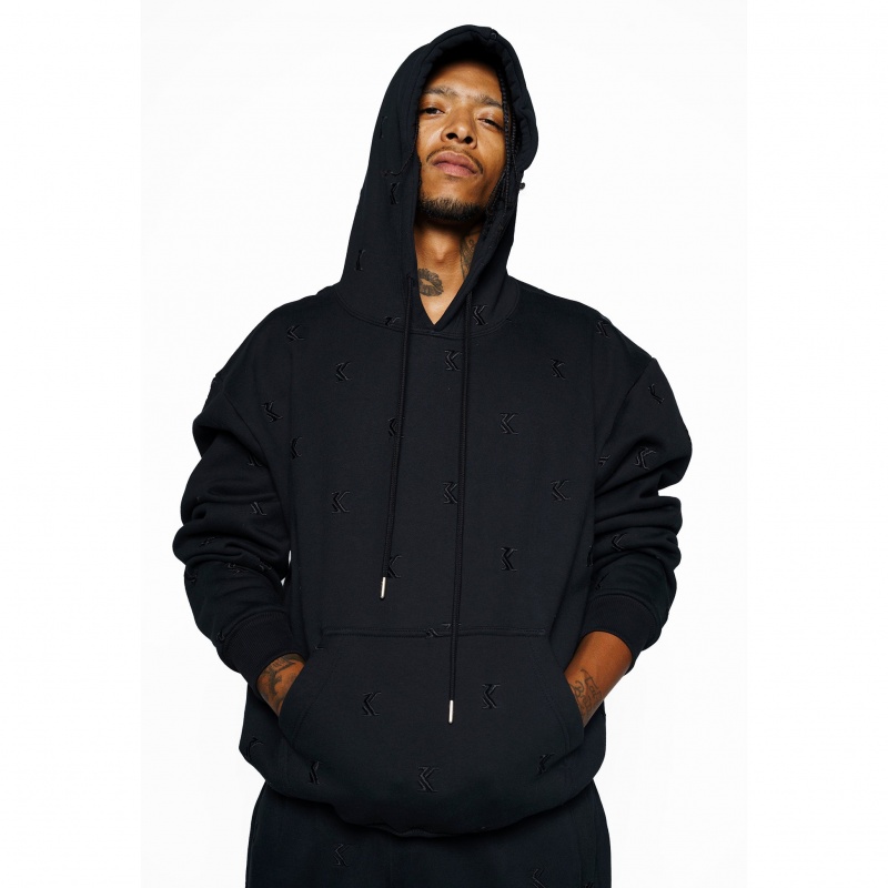 Sudadera con Capucha Karl Kani Embroidered Hombre Negras | OOOuqWqxyjw