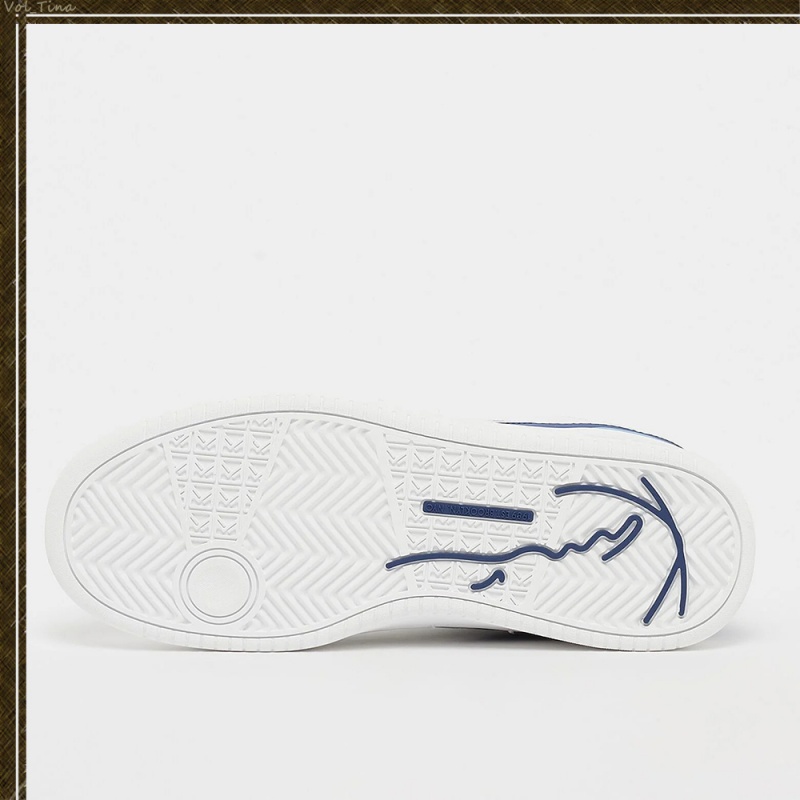 Zapatillas Karl Kani Calle Estilo Plain Cuero Logo Hombre Blancas Azules | PzPbisY6Lek