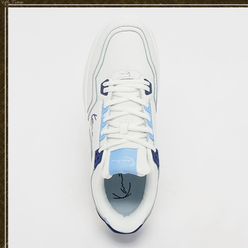 Zapatillas Karl Kani Calle Estilo Plain Cuero Logo Hombre Blancas Azules | PzPbisY6Lek