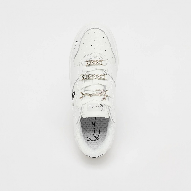 Zapatillas Karl Kani Rubber Sole Calle Estilo Plain Cuero Logo Low-Top Mujer Blancas | dVvAFuSlvfD