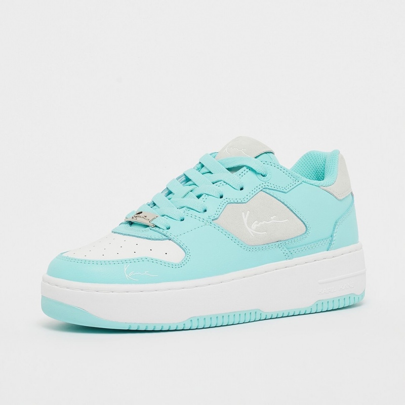 Zapatillas Karl Kani Rubber Sole Calle Estilo Plain Cuero Logo Low-Top Mujer Blancas Azules | haCYjPp3VtB